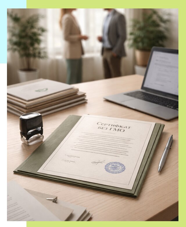 Сертификат без ГМО в Южном-Сахалинске от 7748 р. оформить срочно Алешин-Южн