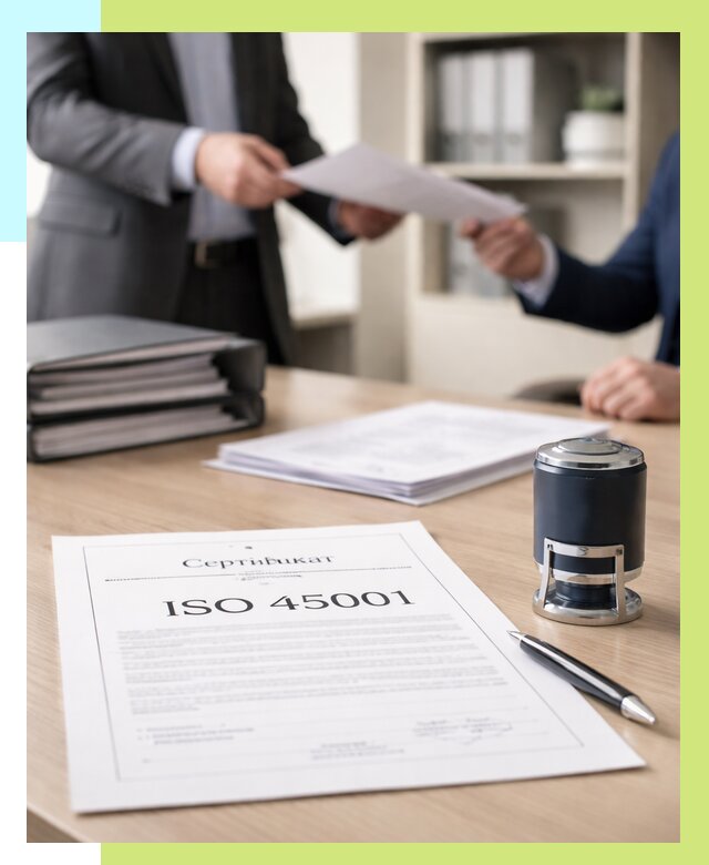 Сертификат ISO 45001 в Южном-Сахалинске под ключ от 46490 р. | Алешин-Южн